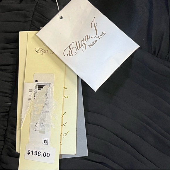 Eliza J Jeweled Collar Halter Tiered Maxi Dress Formal Gown Women 0-2 Black NWT - Picture 11 of 11